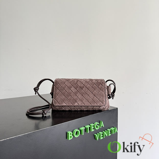 Okify Bottega Veneta Notturno Bag Dark Brown Suede 21x11x9cm - 1