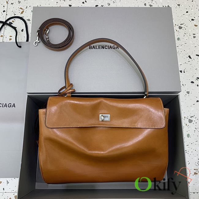 Okify Balenciaga Medium Rodeo Bag Brown 35x23x11cm - 1