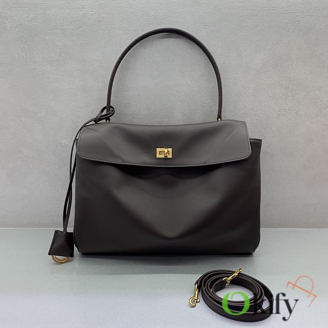 Okify Balenciaga Medium Rodeo Bag Dark Brown 35x23x11cm - 1