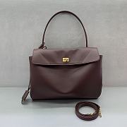 Okify Balenciaga Medium Rodeo Bag Burgundy Red 35x23x11cm - 1