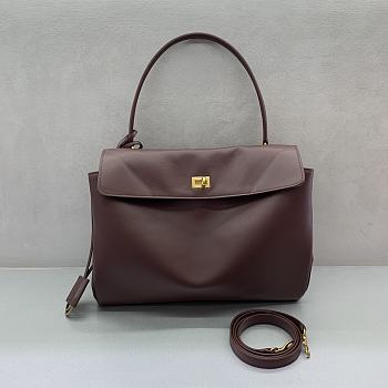 Okify Balenciaga Medium Rodeo Bag Burgundy Red 35x23x11cm