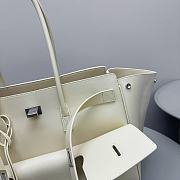 Okify Balenciaga Bel Air Large Carry All Bag White Silver Hardware 37x26x17cm  - 2