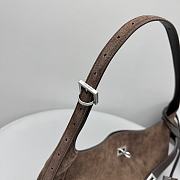 Okify Balenciaga Bel Air Bag Dark Brown Suede 35x29x17x10cm - 6