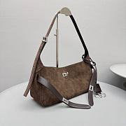 Okify Balenciaga Bel Air Bag Dark Brown Suede 35x29x17x10cm - 2