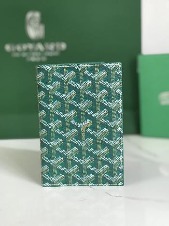 Okify Goyard Grenelle Passport Cover Green 14x10x1.5cm