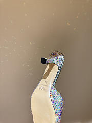 Okify Jimmy Choo Silver Rhinestone Mule Heels 6.5cm - 3