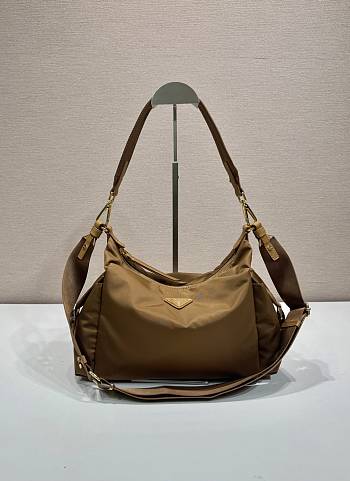 Okify Prada Explore Large Re-Nylon And Leather Bag Brown 1BC264 32x22x11.5cm