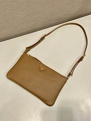 Okify Prada Brown Leather Pouch 1BC238 24x14cm - 3