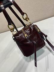 Okify Prada Mini Dangle Bag Cream Dark Red 1BB137 14x14x13.5cm - 6