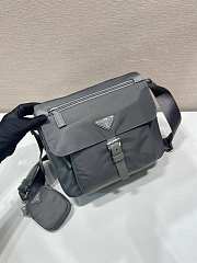 Okify Prada Re-Nylon Shoulder Bag Gray 1BD994 25x22x10cm - 4