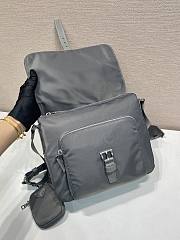 Okify Prada Re-Nylon Shoulder Bag Gray 1BD994 25x22x10cm - 2
