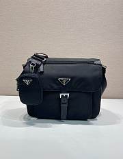 Okify Prada Re-Nylon Shoulder Bag Black 1BD994 25x22x10cm - 1
