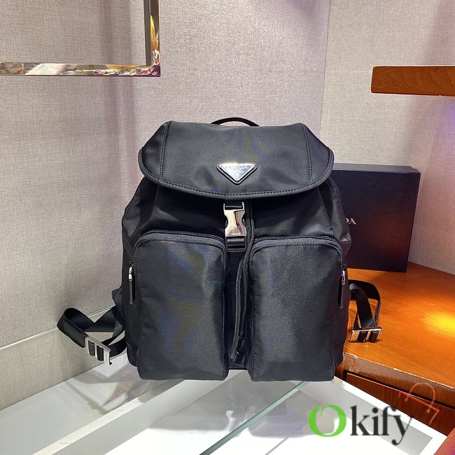 Okify Prada Black Backpack 1BZ005 34x30x13cm - 1
