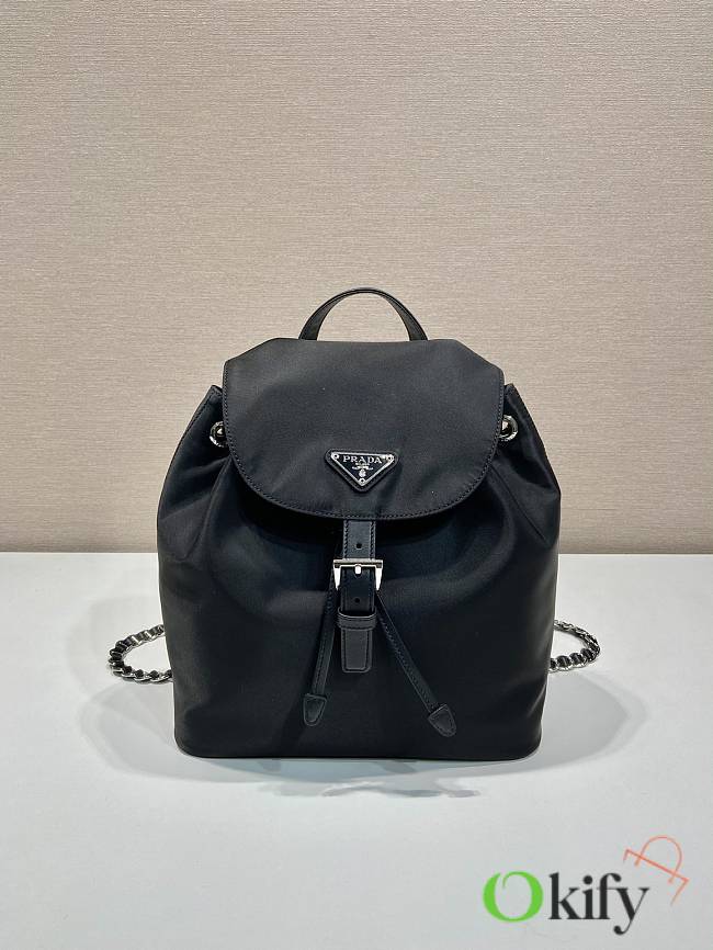 Okify Prada Small Black Backpack 1BZ831 27x26x11cm - 1