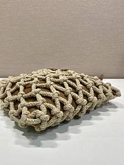 Okify Prada Noué Medium Cotton Macramé Bag Brown 1BC111 37x30cm - 5