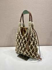 Okify Prada Noué Medium Cotton Macramé Bag Brown 1BC111 37x30cm - 6