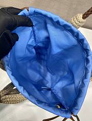 Okify Prada Noué Medium Cotton Macramé Bag Blue 1BC111 37x30cm - 3