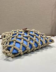 Okify Prada Noué Medium Cotton Macramé Bag Blue 1BC111 37x30cm - 2