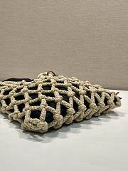 Okify Prada Noué Medium Cotton Macramé Bag Black 1BC111 37x30cm - 6