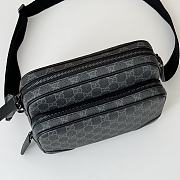 Okify Gucci Emblem Crossbody Bag Black 23.5x18x8cm 821160  - 4