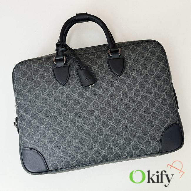 Okify Gucci Emblem Briefcase Bag Black 40x30x6cm 821149  - 1