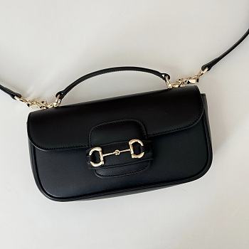 Okify Gucci Horsebit 1955 Bag Black 22.6x12.7x5.6cm 815206