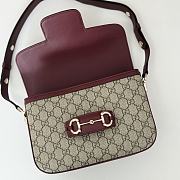 Okify Gucci Horsebit 1955 Bag Red Burgundy And Beige 26x17.5x10cm 815178 - 4