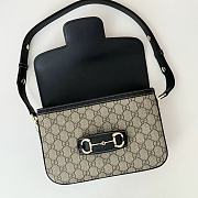 Okify Gucci Horsebit 1955 Bag Black And Beige 26x17.5x10cm 815178 - 3