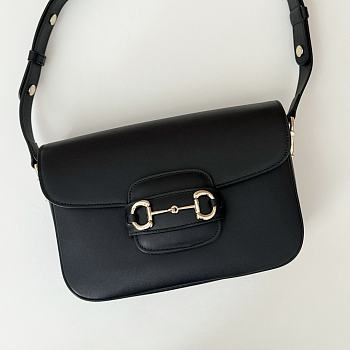 Okify Gucci Horsebit 1955 Bag Black 26x17.5x10cm 815178