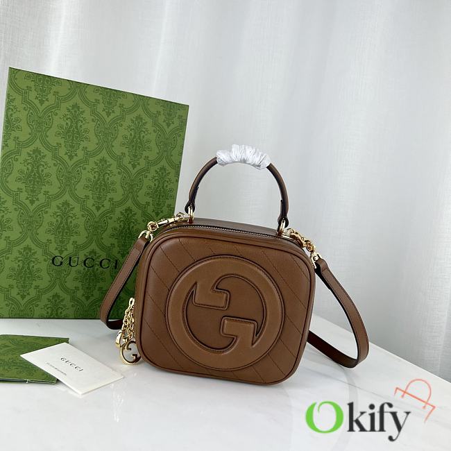 Okify Gucci Blondie Top Handle Bag Brown 17x15x9cm 744434 - 1