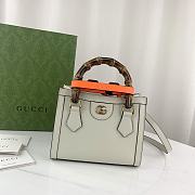 Okify Gucci Diana Mini Tote Bag White With Orange Handle Shaper 20x16x10cm 655661  - 1