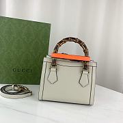 Okify Gucci Diana Mini Tote Bag White With Orange Handle Shaper 20x16x10cm 655661  - 6