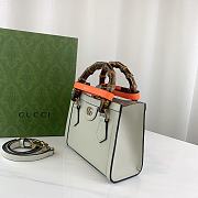 Okify Gucci Diana Mini Tote Bag White With Orange Handle Shaper 20x16x10cm 655661  - 5