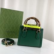 Okify Gucci Diana Mini Tote Bag Dark Green With Green Handle Shaper 20x16x10cm 655661 - 3