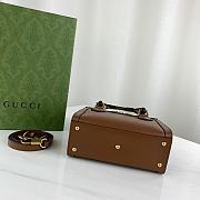 Okify Gucci Diana Mini Tote Bag Brown With Green Handle Shaper 20x16x10cm 655661 - 6