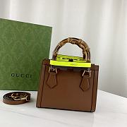 Okify Gucci Diana Mini Tote Bag Brown With Green Handle Shaper 20x16x10cm 655661 - 4