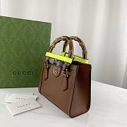 Okify Gucci Diana Mini Tote Bag Brown With Green Handle Shaper 20x16x10cm 655661 - 5