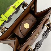 Okify Gucci Diana Mini Tote Bag Brown With Green Handle Shaper 20x16x10cm 655661 - 2