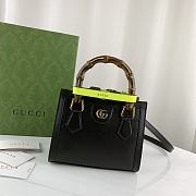 Okify Gucci Diana Mini Tote Bag Black With Green Handle Shaper 20x16x10cm 655661 - 1