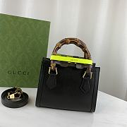 Okify Gucci Diana Mini Tote Bag Black With Green Handle Shaper 20x16x10cm 655661 - 6
