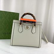 Okify Gucci Diana Small Tote Bag White With Orange Handle Shaper 27x24x11cm 660195  - 1