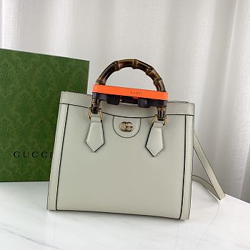 Okify Gucci Diana Small Tote Bag White With Orange Handle Shaper 27x24x11cm 660195 
