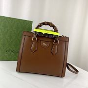 Okify Gucci Diana Small Tote Bag Brown With Green Handle Shaper 27x24x11cm 660195 - 1