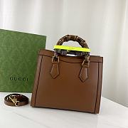 Okify Gucci Diana Small Tote Bag Brown With Green Handle Shaper 27x24x11cm 660195 - 4