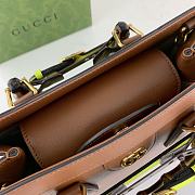 Okify Gucci Diana Small Tote Bag Brown With Green Handle Shaper 27x24x11cm 660195 - 2