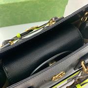 Okify Gucci Diana Small Tote Bag Black With Green Handle Shaper 27x24x11cm 660195 - 5