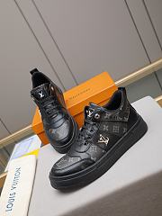 Okify Louis Vuitton Two-Tone Logo Print Black Men Sneakers - 6