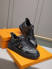 Okify Louis Vuitton Two-Tone Logo Print Black Men Sneakers - 1