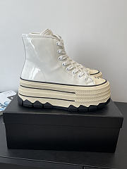 Okify CC White Platform High-Top Casual Women Sneakers 6cm - 1