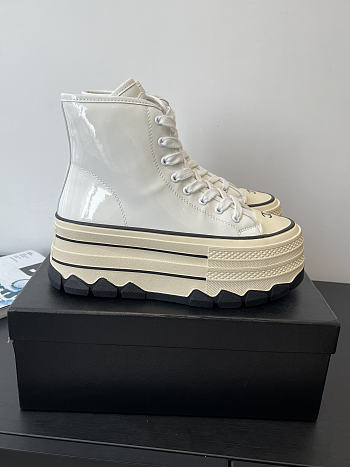 Okify CC White Platform High-Top Casual Women Sneakers 6cm